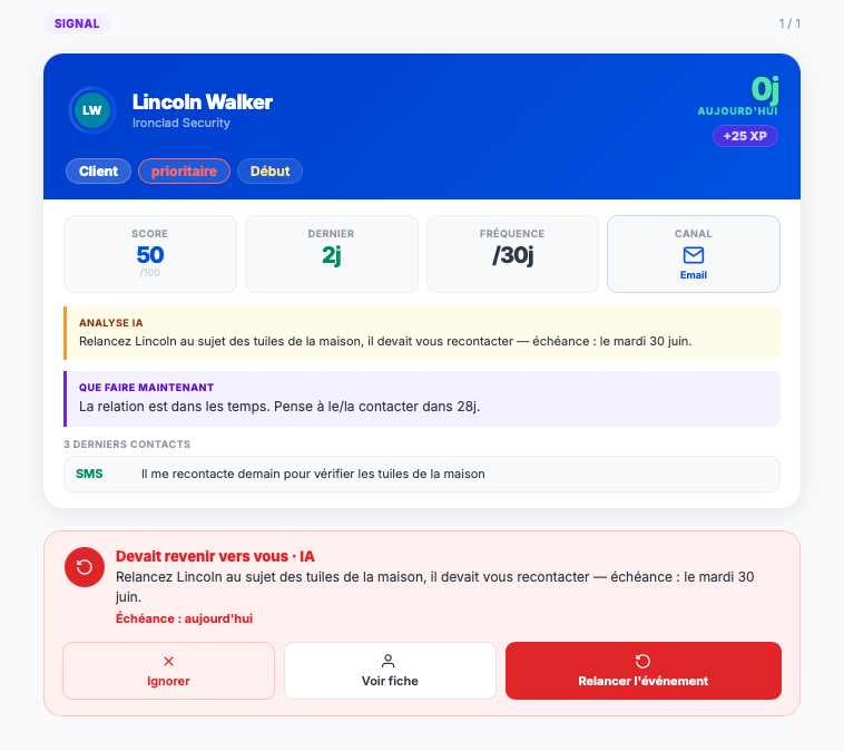 Opportunités de conseil détectées