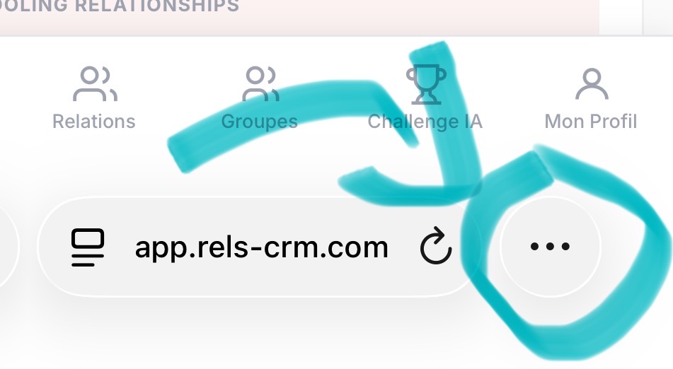 Menu Safari — trois points en bas à droite