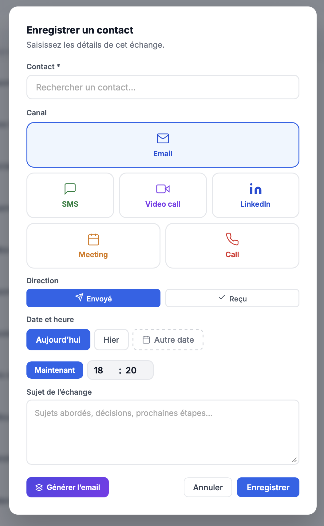 Enregistrer un contact